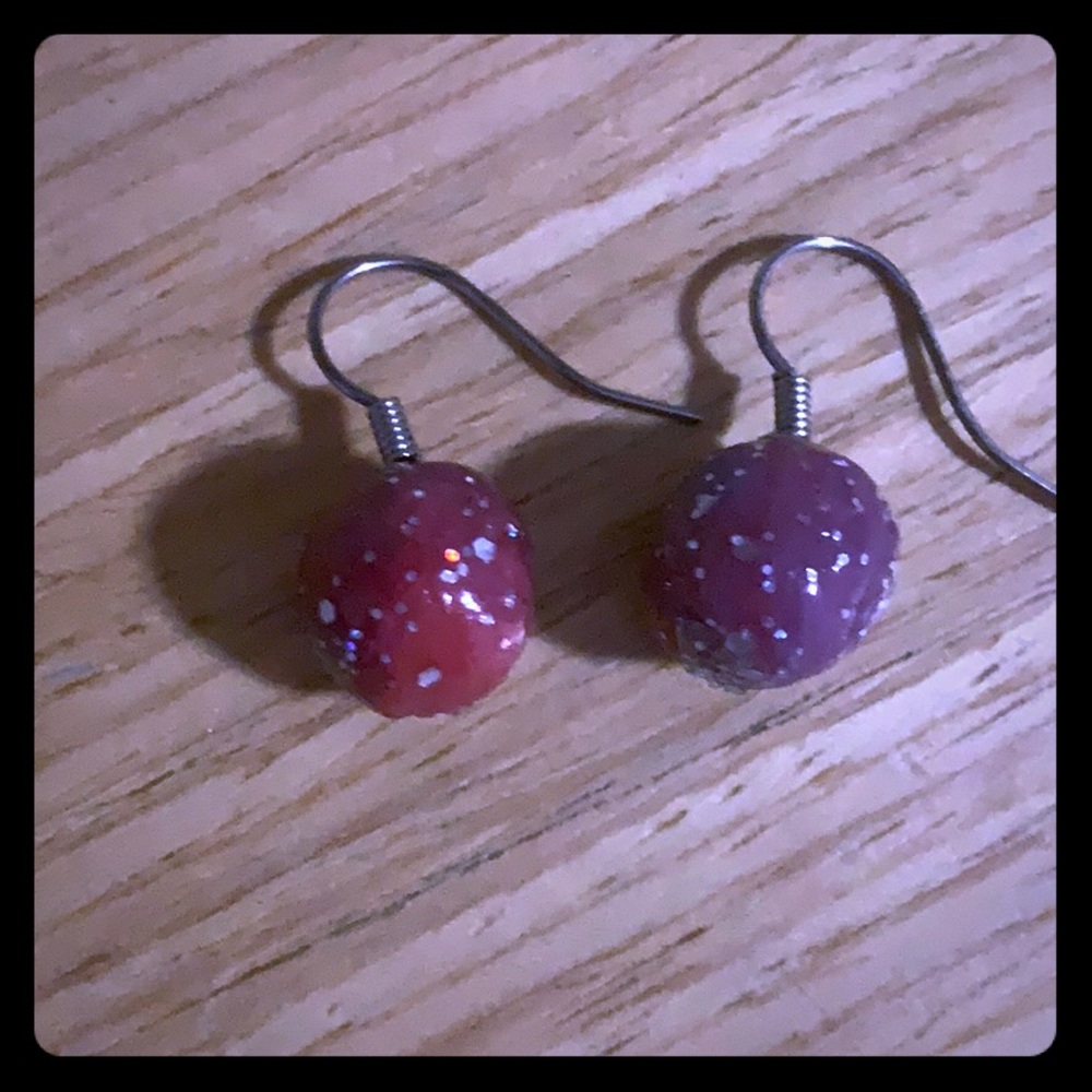 Homemade earrings glittery!